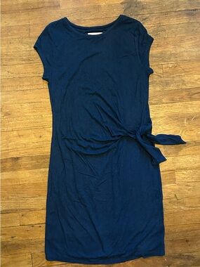 Loft Faux Wrap Blue dress Large